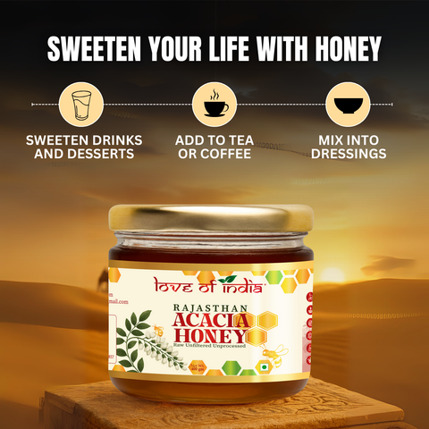 Rajasthan Acacia Honey 400g | 100% Pure– Light, Floral & Energy-Boosting