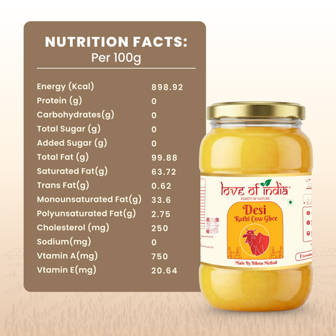 A2 Rathi Cow Ghee – Bilona Method | 30 Litres of Milk, 1 Litre of Ghee
