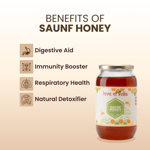 Saunf Honey (Fennel Raw Honey, Raw, Unfiltered, Unprocessed & Non-Pasteurised)