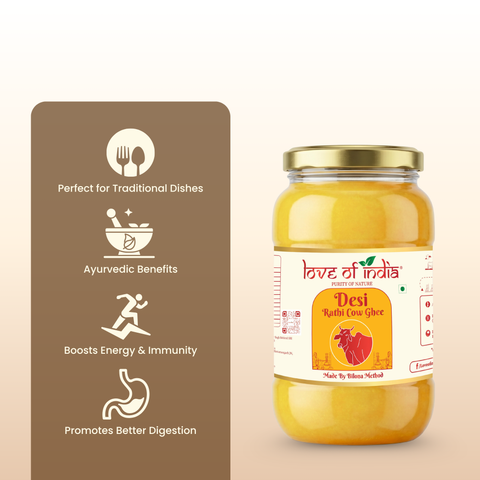 A2 Rathi Cow Ghee – Bilona Method | 30 Litres of Milk, 1 Litre of Ghee