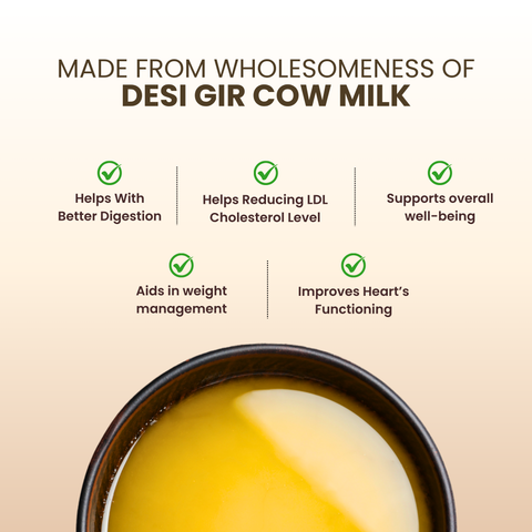 A2 Gir Cow Ghee – Bilona Method | Gujarat Sourced | 30 Litres of Milk, 1 Litre of Ghee