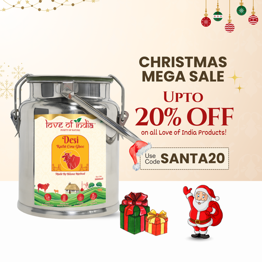 Desi Vedic Rathi Cow Ghee made by Bilona method | 5 Liter Desi Ghee Streel Can (Dolchi)