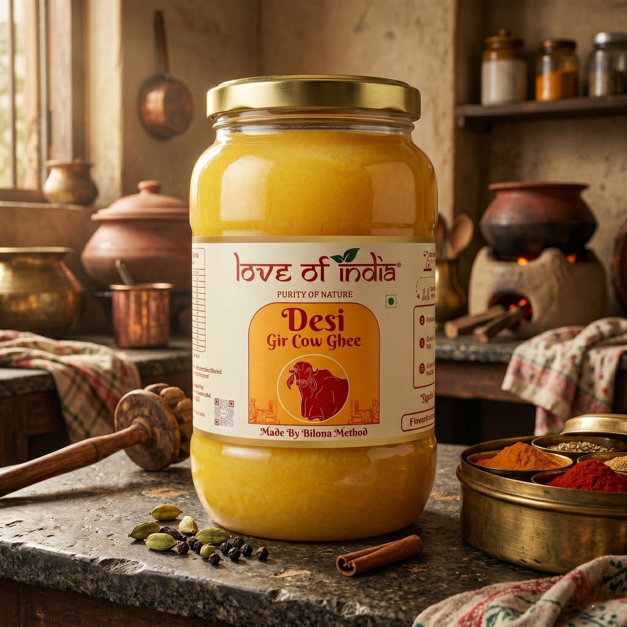 Pure Desi Cow Ghee | Shop A2 Ghee from Gir & Rathi Cows – loveofindia