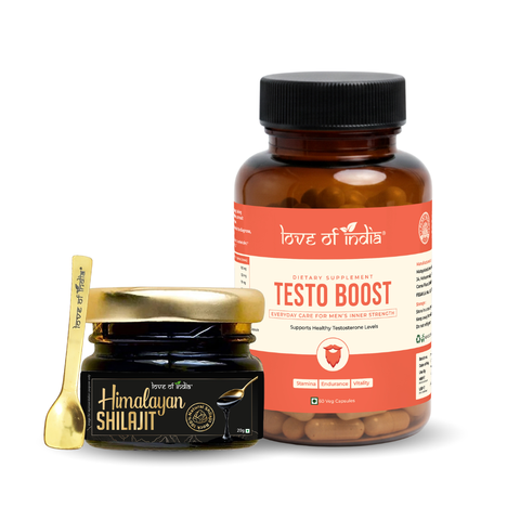 Pure Shilajit Resin + TestoBoost 60 Capsules - Vitality Combo