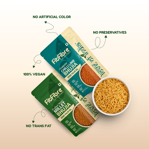 Assorted Millet Bhujia – Pack of 2 (Chilli Lime and Pudina Masti Millet Bhujia)