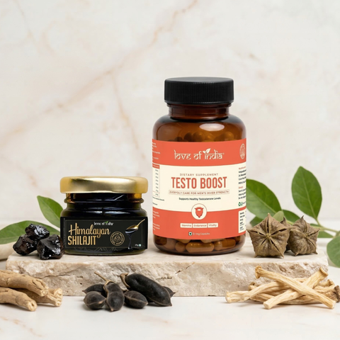 Pure Shilajit Resin + TestoBoost 60 Capsules - Vitality Combo