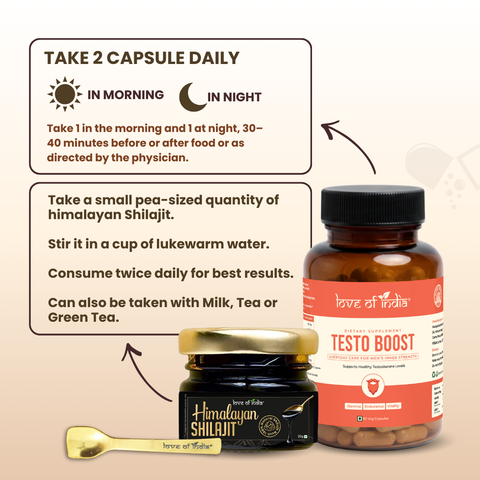 Pure Shilajit Resin + TestoBoost 60 Capsules - Vitality Combo