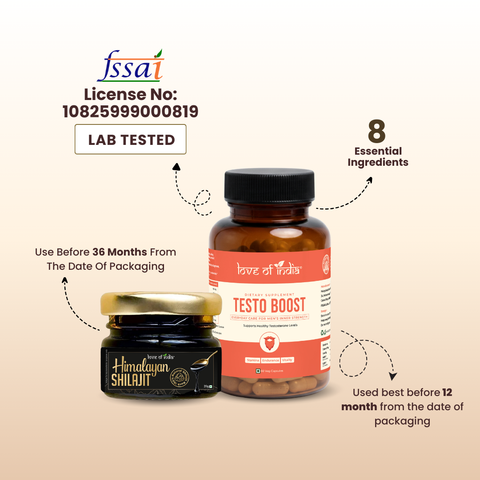 Pure Shilajit Resin + TestoBoost 60 Capsules - Vitality Combo