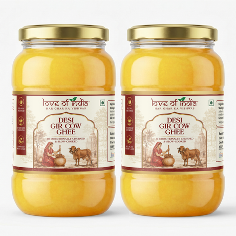 A2 Gir Cow Ghee – Bilona Method | Gujarat Sourced | 30 Litres of Milk, 1 Litre of Ghee