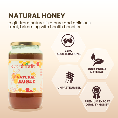 Natural Honey (Raw, Unfiltered, Unprocessed & Non-Pasteurised)
