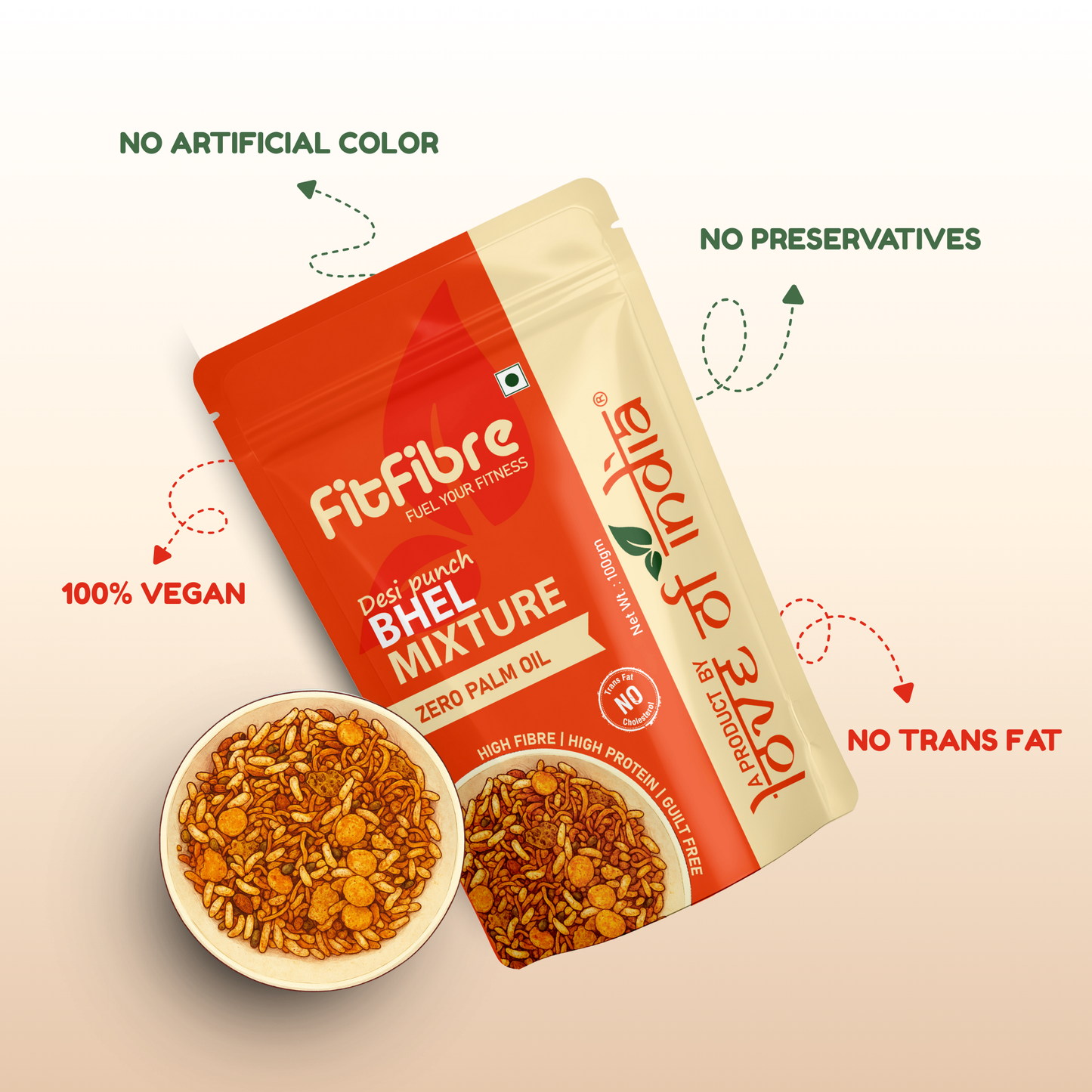 Desi Punch Bhel Mixture | High Fibre, High Protein Desi Snack