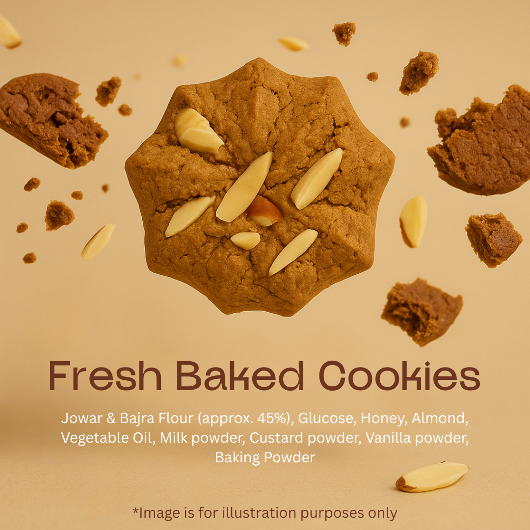 FitFibre Honey Almond Crunch Cookies | Gluten Free | No Maida | High Protein - 75gm