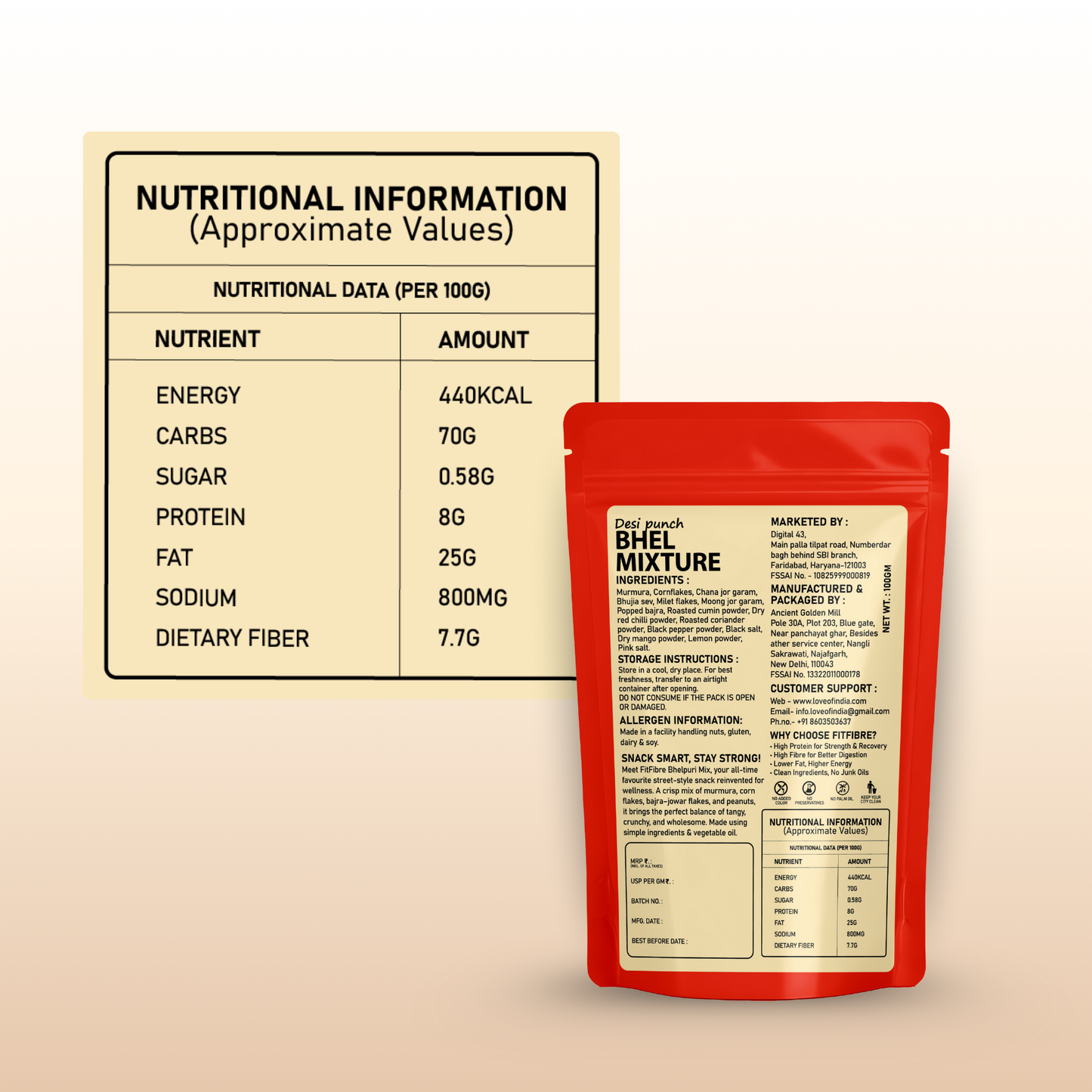 Desi Punch Bhel Mixture | High Fibre, High Protein Desi Snack