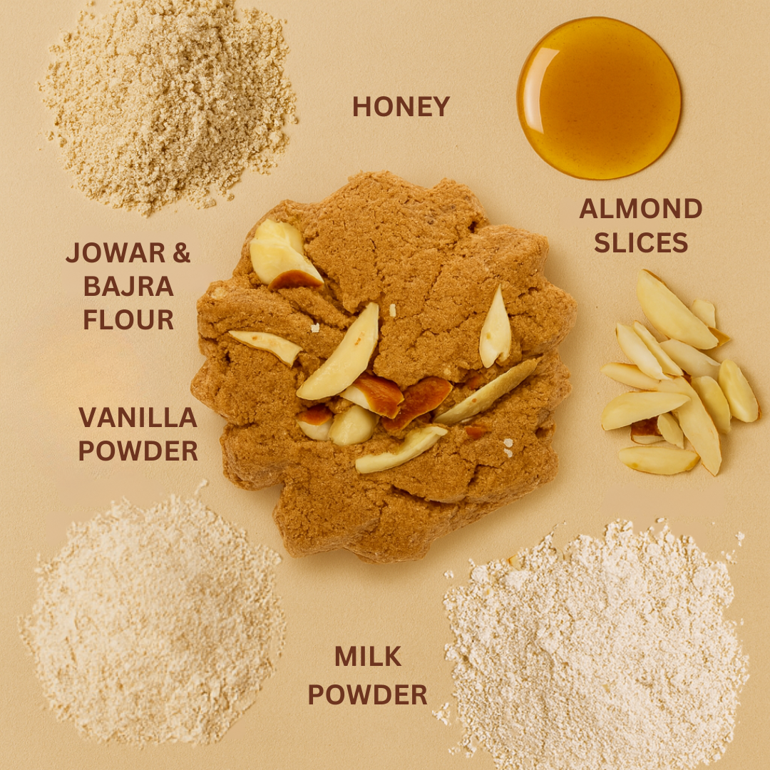 FitFibre Honey Almond Crunch Cookies | Gluten Free | No Maida | High Protein - 75gm