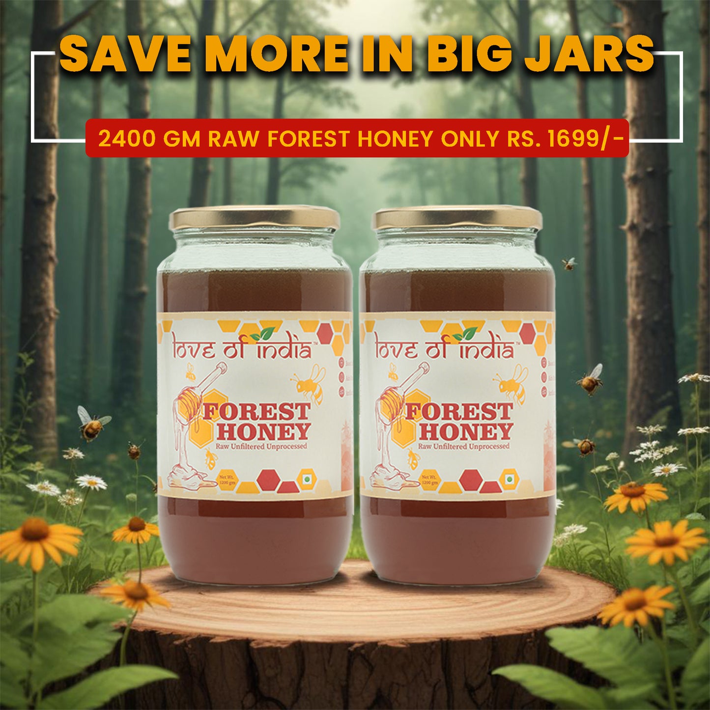 Forest Honey (Raw, Unfiltered, Unprocessed & Non-Pasteurised)