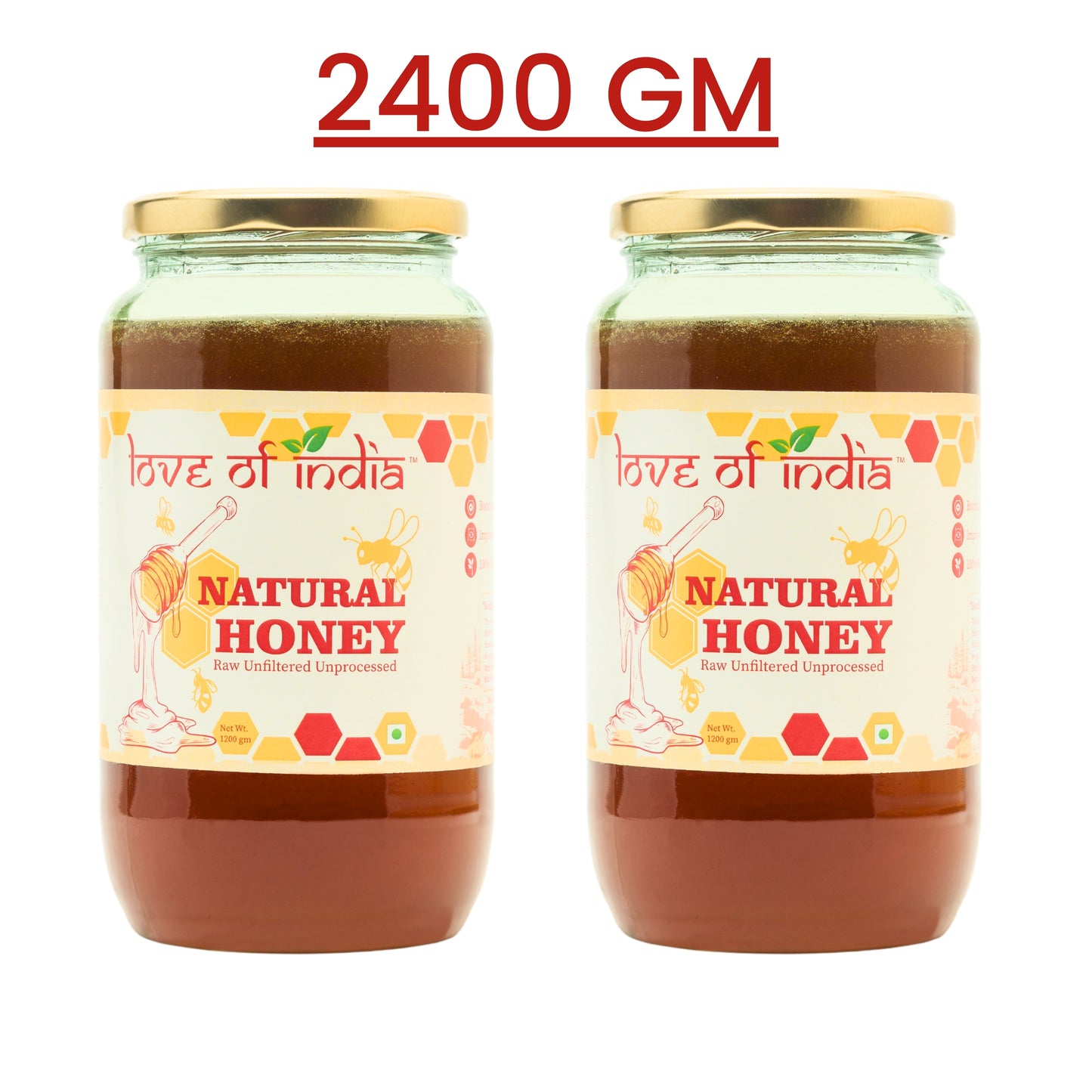 Natural Honey (Raw, Unfiltered, Unprocessed & Non-Pasteurised)