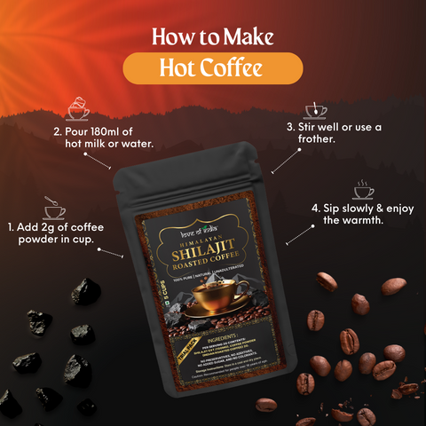 Himalayan Shilajit Roasted Premium Coffee Pack of 2 (10g each) | 10 cups