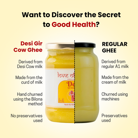Love of India Desi Vedic Gir Cow Ghee made by Bilona method 500ml