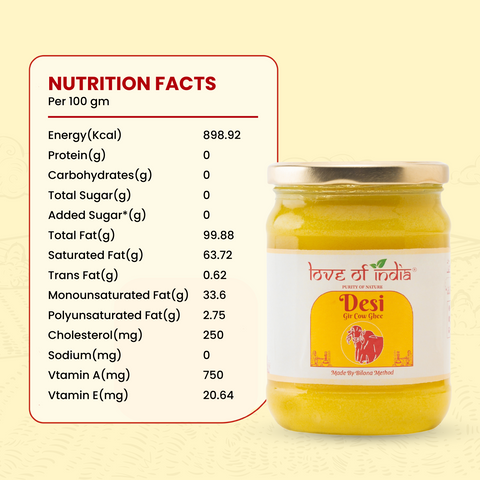 Love of India Desi Vedic Gir Cow Ghee made by Bilona method 500ml