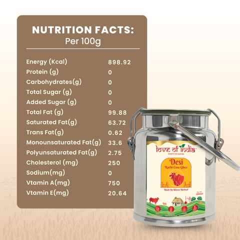 Desi Vedic Rathi Cow Ghee made by Bilona method | 5 Liter Desi Ghee Streel Can (Dolchi)