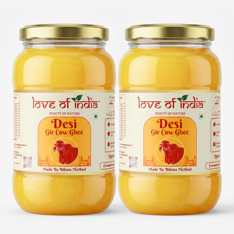 A2 Gir Cow Ghee – Bilona Method | Gujarat Sourced | 30 Litres of Milk, 1 Litre of Ghee