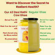 A2 Desi Vedic Rathi Cow Ghee 500ml with FREE Forest Honey 500gm