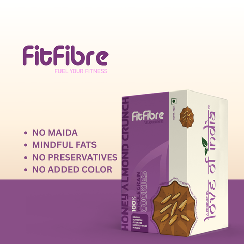 Honey Almond Crunch Cookies | Gluten Free | No Maida | High Protein - 75gm