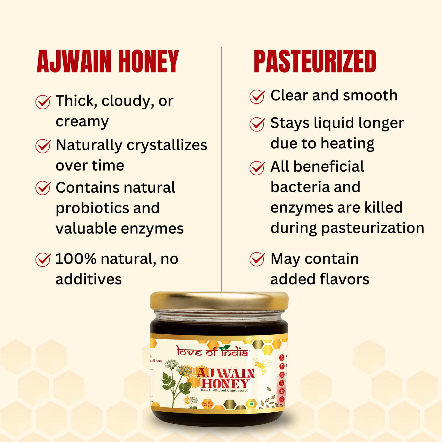 Ajwain Honey 400g | 100% Pure – Aids Digestion & Relieves Cough