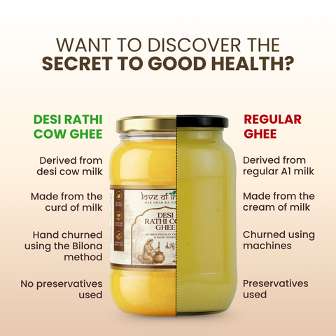 A2 Rathi Cow Ghee – Bilona Method | 30 Litres of Milk, 1 Litre of Ghee