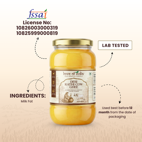 A2 Rathi Cow Ghee – Bilona Method | 30 Litres of Milk, 1 Litre of Ghee