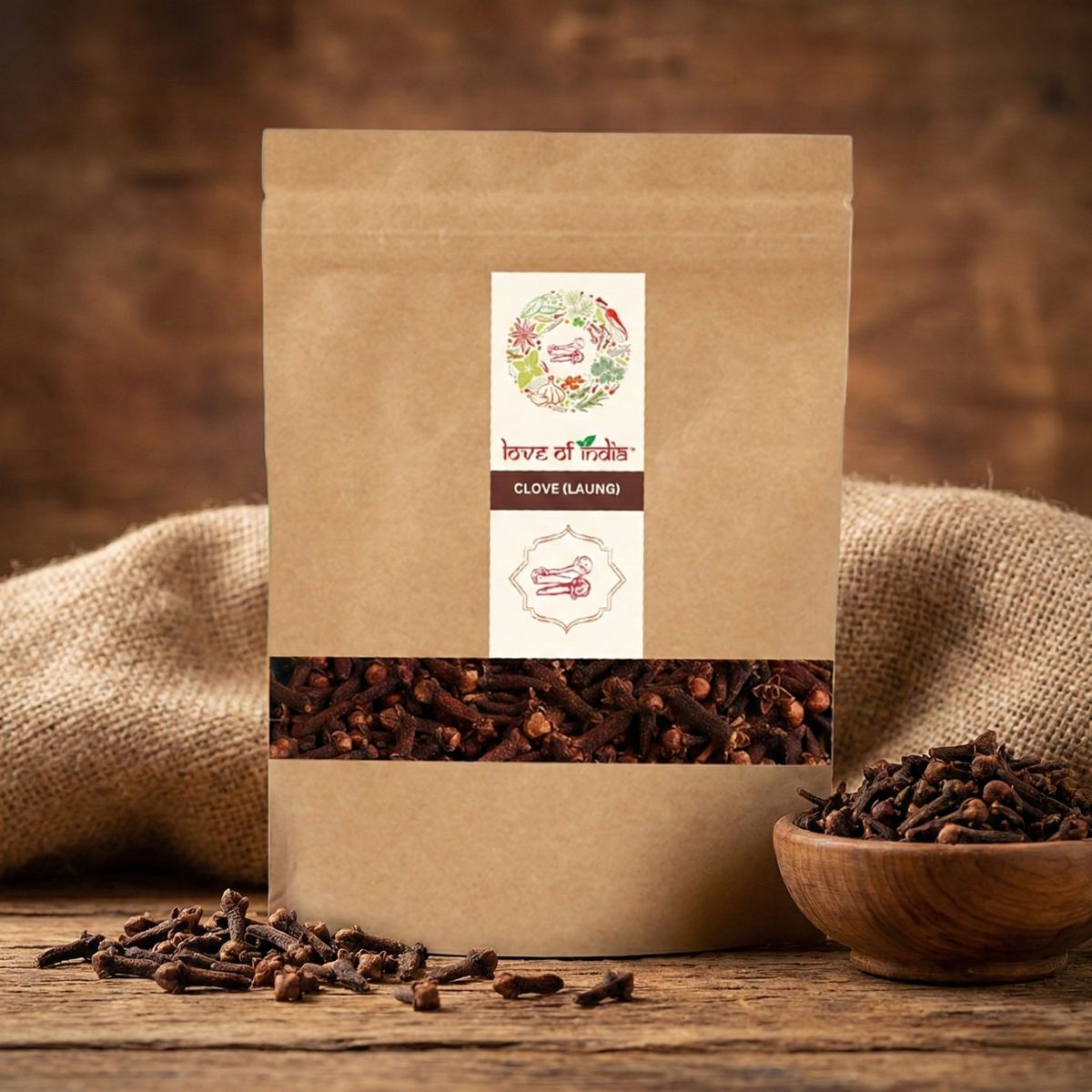 Organically Grown Clove (Laung) Golden Brown | Kerala (Idduki) | Premium Export Quality - 50gm