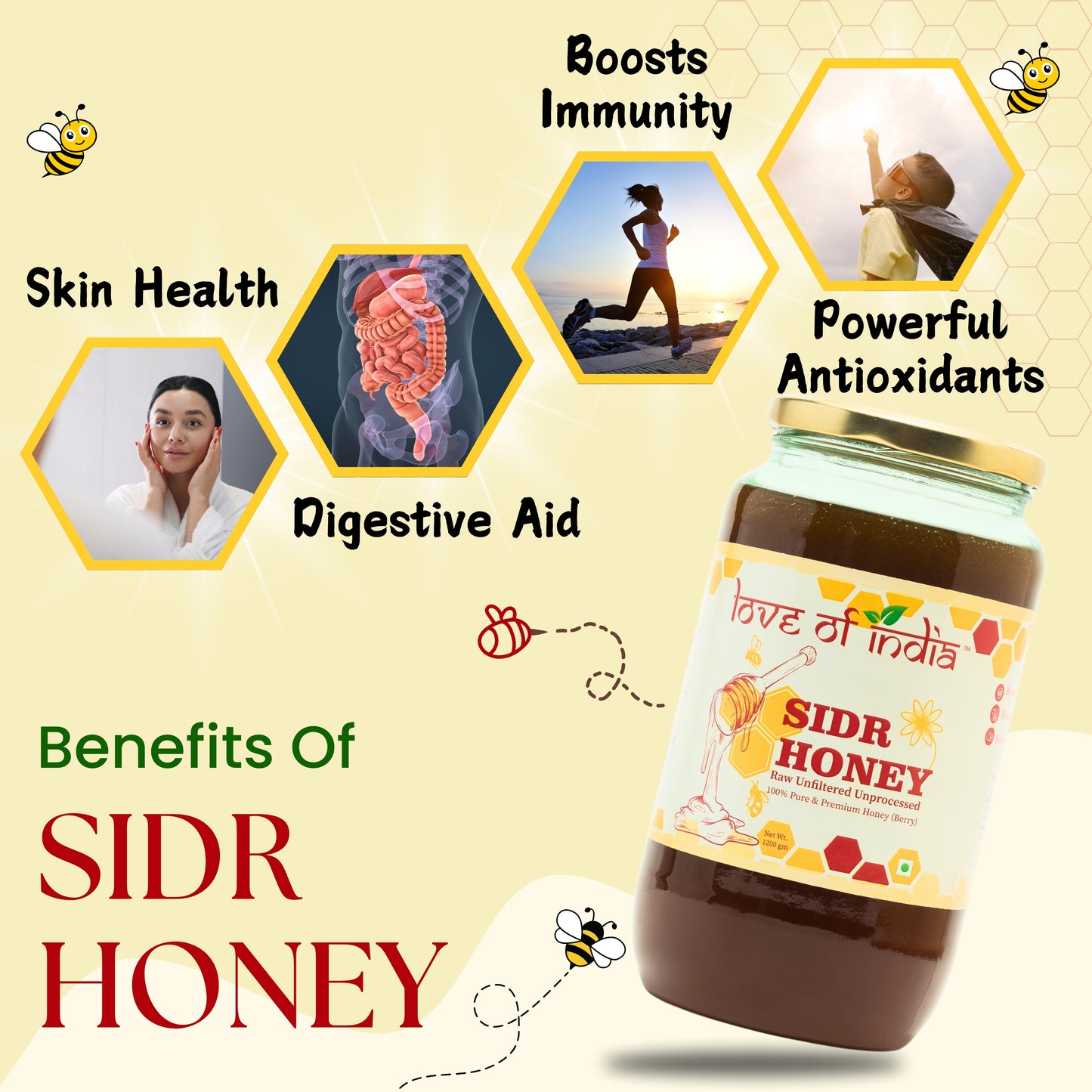 SIDR Honey (Raw, Unprocessed, Unfiltered, Pure & Premium Honey) Jujube Berry