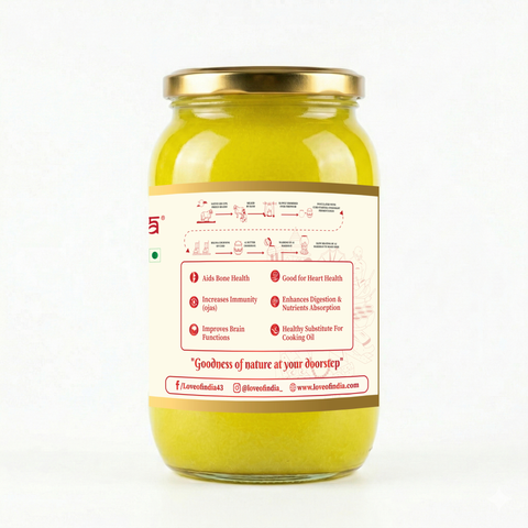 A2 Gir Cow Ghee - Bilona Method | Gujarat Sourced | 32 Litres of Milk, 1 Litre of Ghee