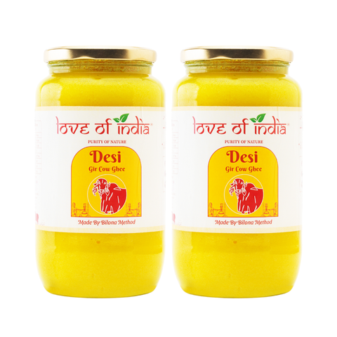 A2 Gir Cow Ghee - Bilona Method | Gujarat Sourced | 32 Litres of Milk, 1 Litre of Ghee