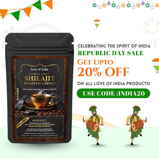 Himalayan Shilajit Roasted Premium Coffee | Rich Aroma & Energy Booster | 10g (5 Cups) Pack