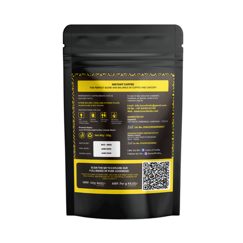 Love of India Gold Coffee – Classic Blend | Instant Coffee 50gm