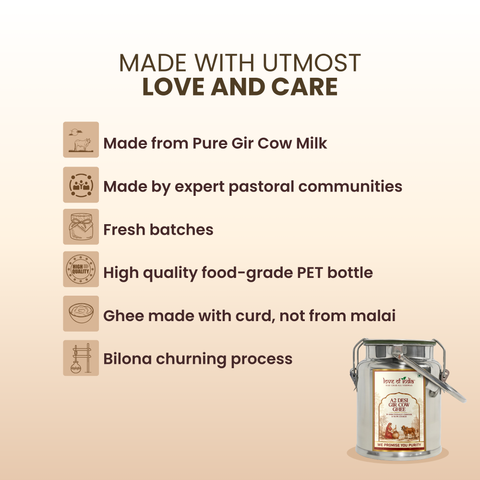 Desi Vedic Gir Cow Ghee made by Bilona method | 5 Liter Desi Ghee Steel Can (Dolchi)
