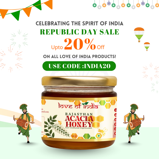 Rajasthan Acacia Honey 400g | 100% Pure– Light, Floral & Energy-Boosting