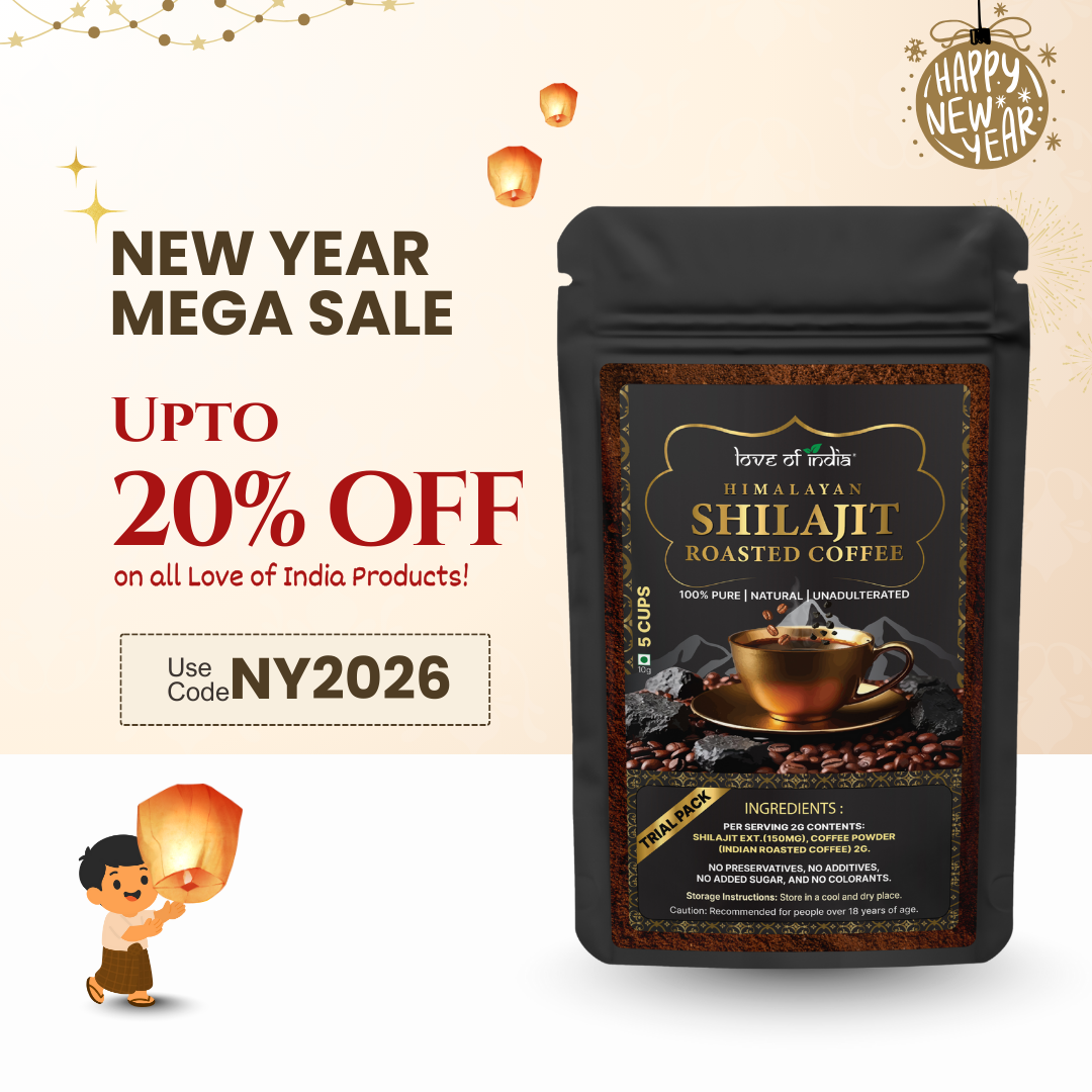 Himalayan Shilajit Roasted Premium Coffee | Rich Aroma & Energy Booster | 10g (5 Cups) Pack