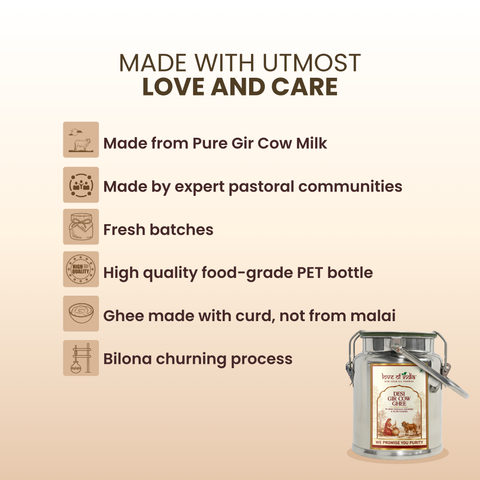 Desi Vedic Gir Cow Ghee made by Bilona method | 5 Liter Desi Ghee Steel Can (Dolchi)