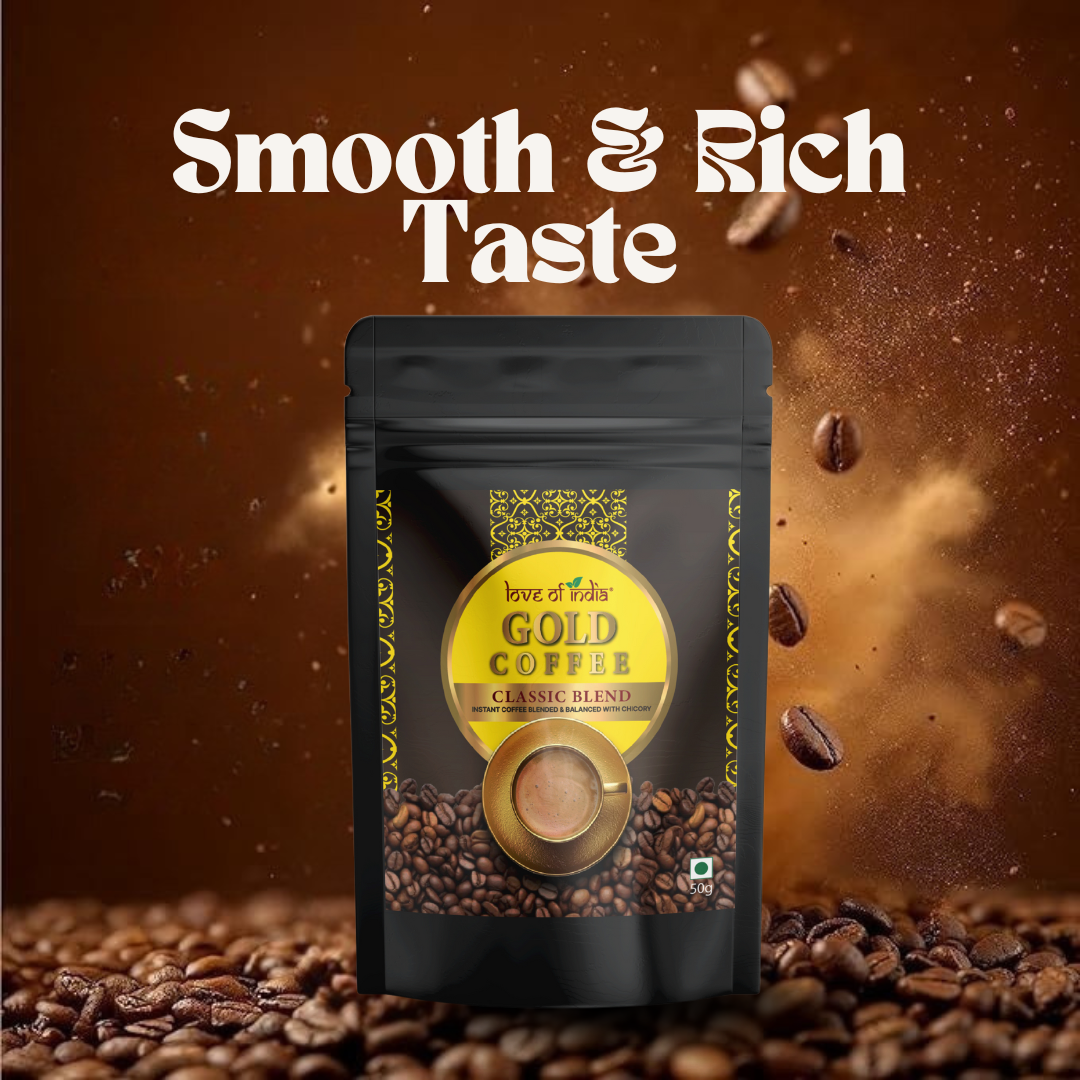 Love of India Gold Coffee – Classic Blend | Instant Coffee 50gm