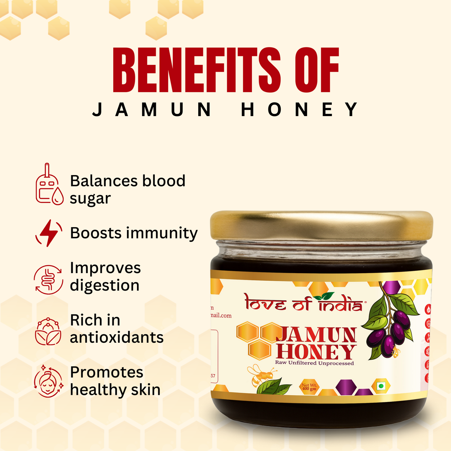 Jamun Honey 400g | 100% Pure – Supports Blood Sugar Balance