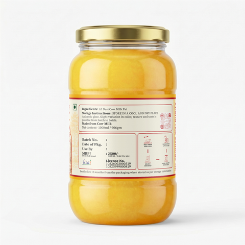 A2 Desi Cow Ghee – Bilona Method | Bi-Directionally Churned & Slow-Cooked