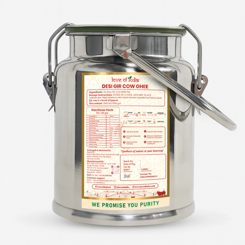 A2 Gir Cow Ghee – Bilona Method | Gujarat Sourced | 30 Litres of Milk, 1 Litre of Ghee