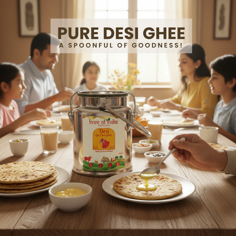 Desi Vedic Gir Cow Ghee made by Bilona method | 5 Liter Desi Ghee Steel Can (Dolchi)