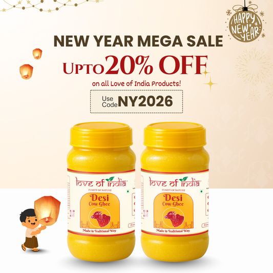 Desi Cow Ghee made by Traditional Method | Pack of 2 (2000ml)