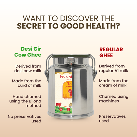Desi Vedic Gir Cow Ghee made by Bilona method | 5 Liter Desi Ghee Steel Can (Dolchi)