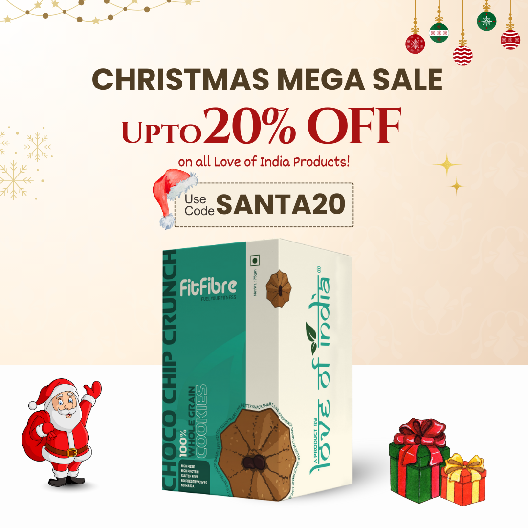 FitFibre Choco Chip Crunch Cookies | Gluten Free | No Maida | High Protein Snack - 75gm