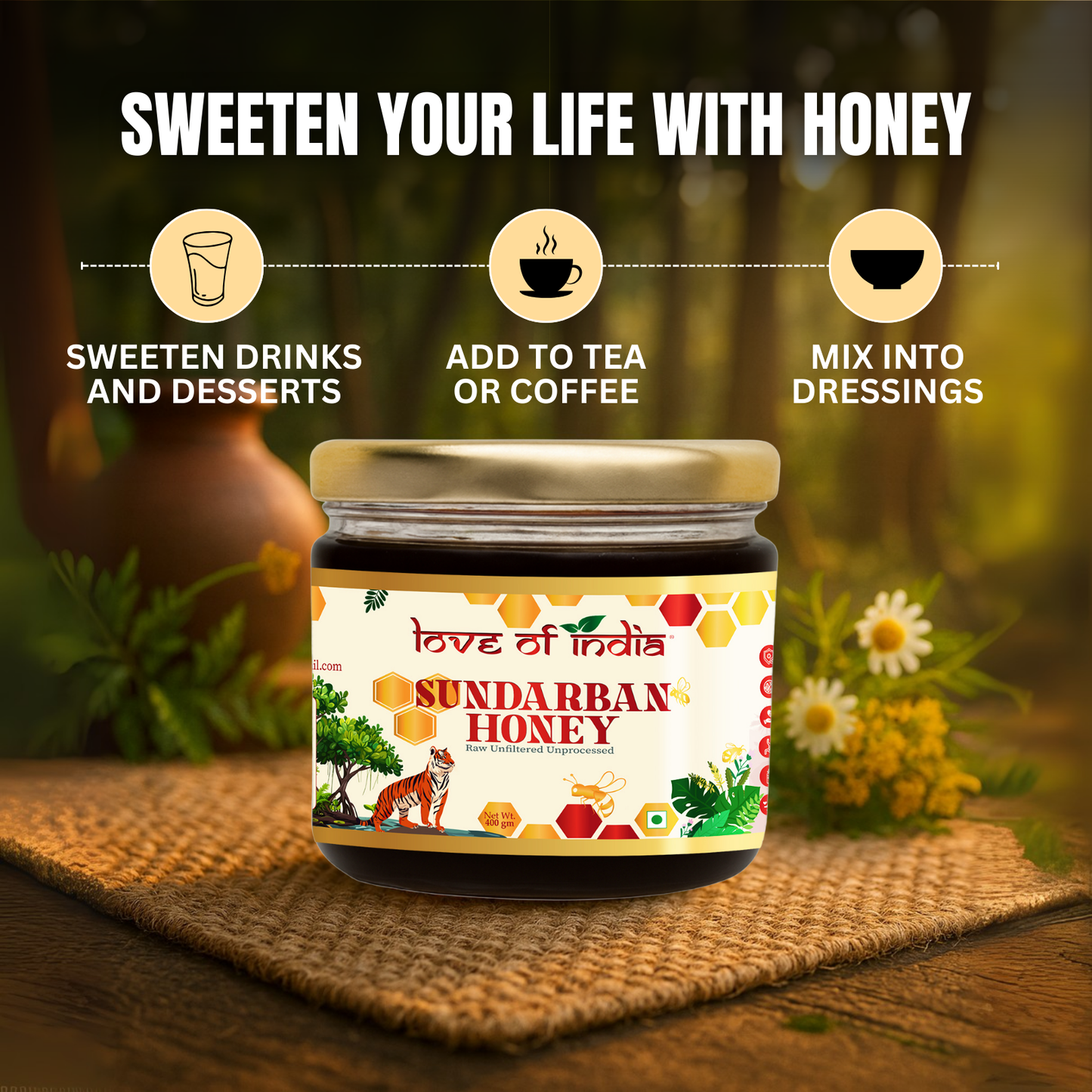 Sundarban Honey 400g | 100% Pure – Wild Forest Nectar for Immunity