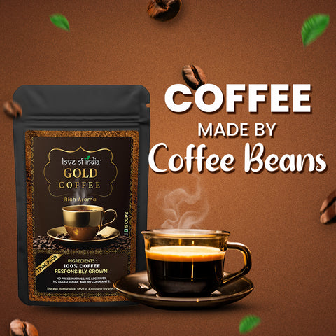 Love of India Gold Coffee - Rich Aroma | Instant Coffee | 10gm (5cups) Pack